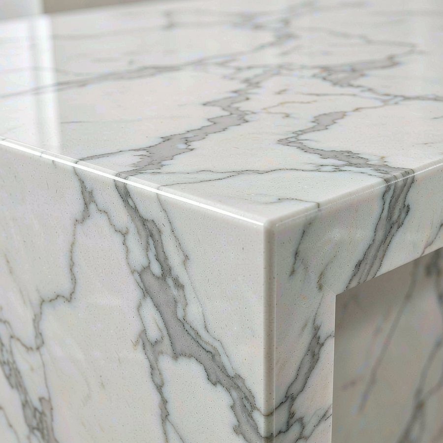 1790759662963849643856871424.jpg Close up of engineered veining through the thickness of carrara quartz