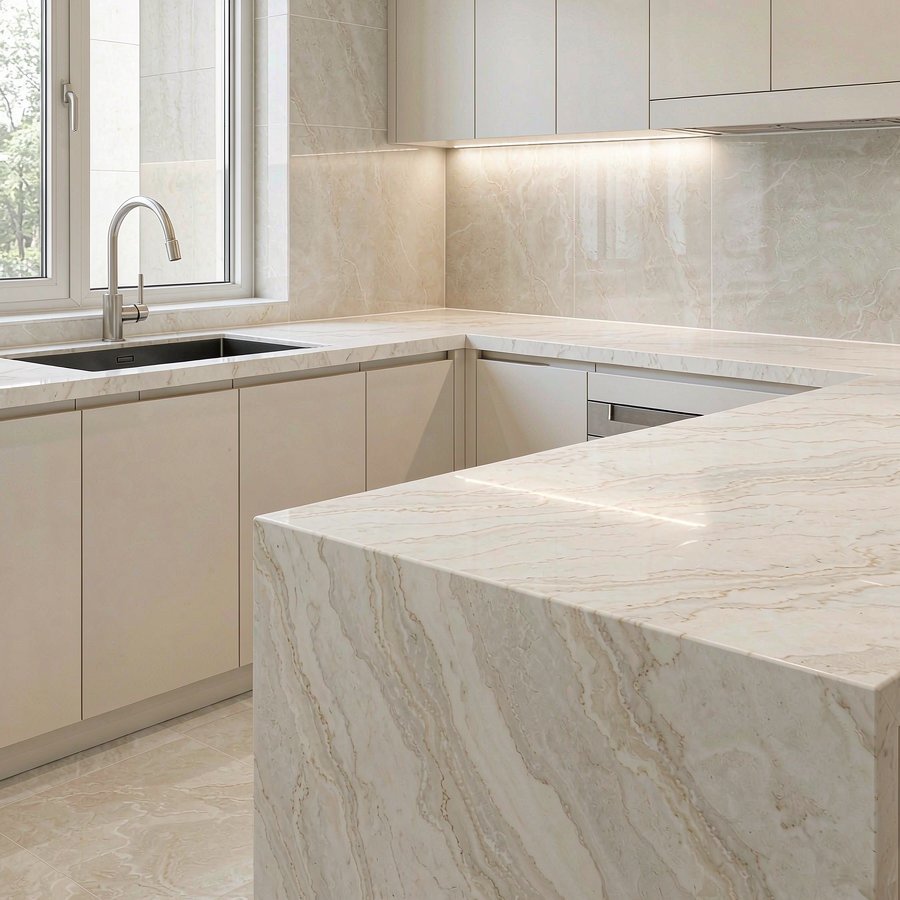 1790760839963854579487326208.jpg Warm white marble look quartz countertops in a modern kitchen