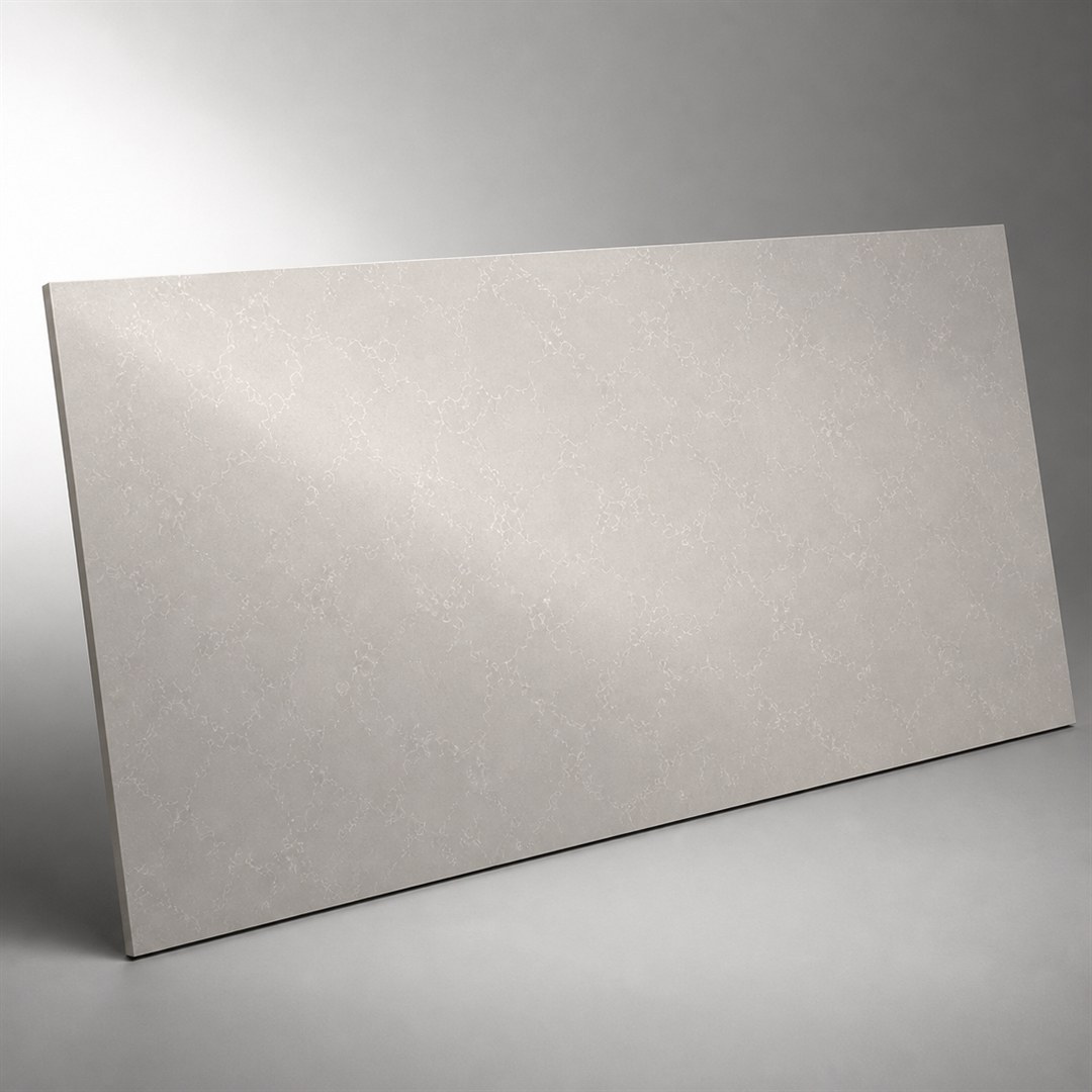 1792129798969596408931078144.jpg Large-format quartz slab with mitred edge prepared for a cutout and tap hole