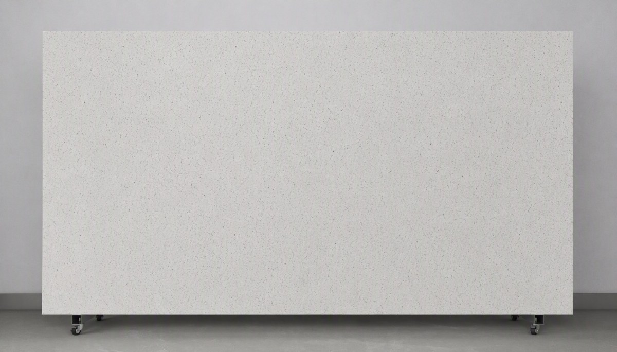 Fine speckle cream quartz slab with salt and pepper style grain