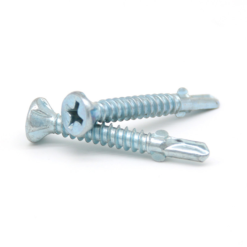 Blue-white Zinc Plated Flanged Countersunk Self-Drilling Screws