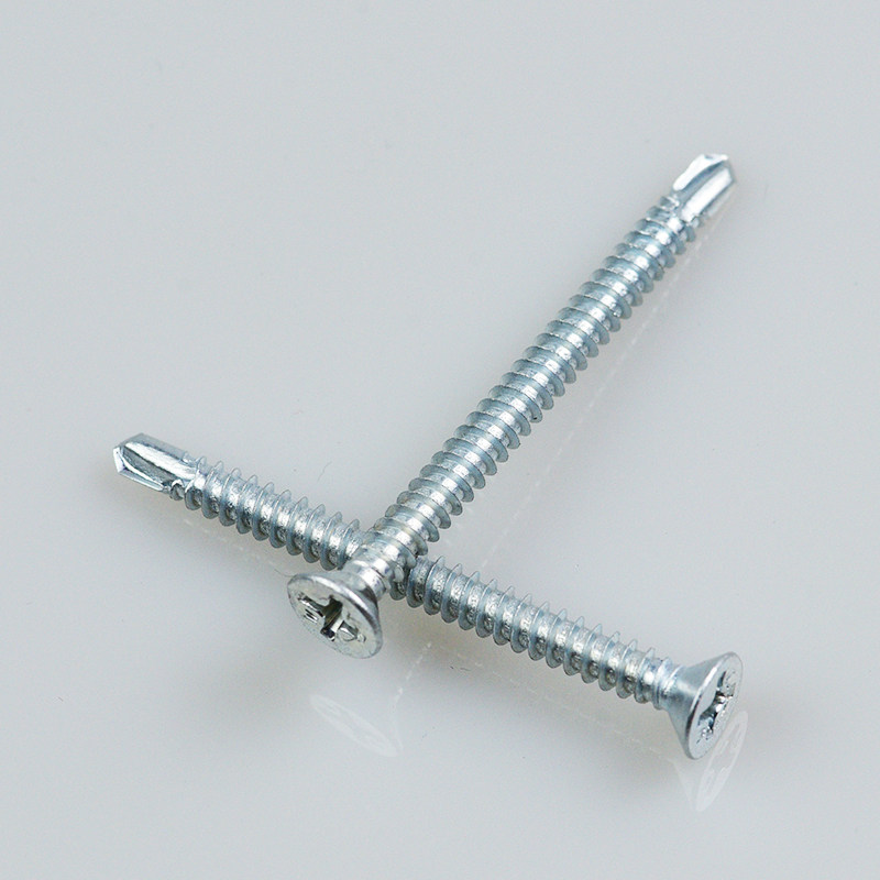 Countersunk Head Blue-white Zinc Plated Self-Drilling Screws
