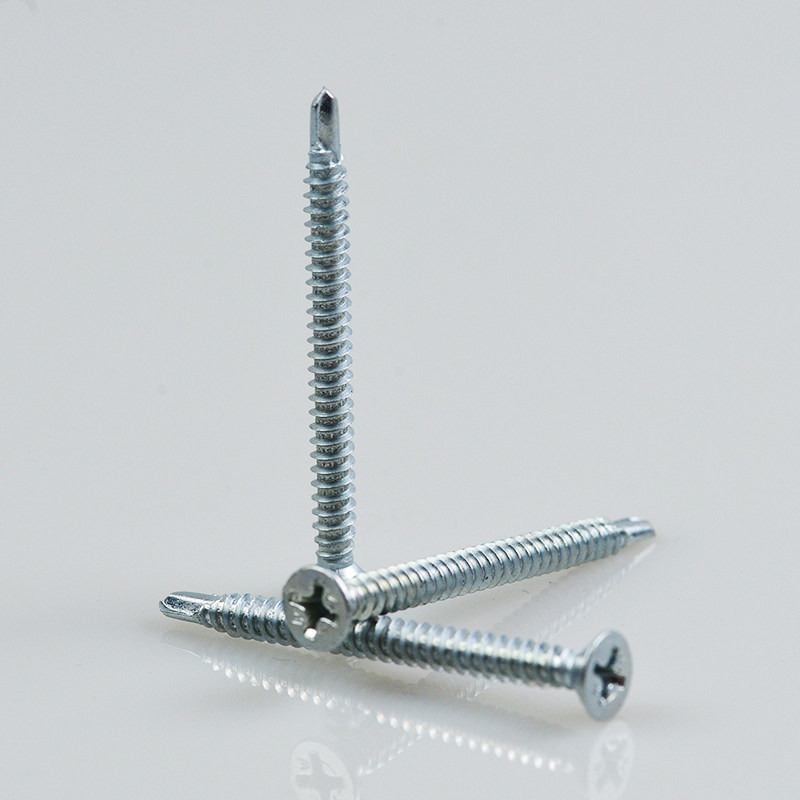 Countersunk Head Blue-white Zinc Plated Self-Drilling Screws