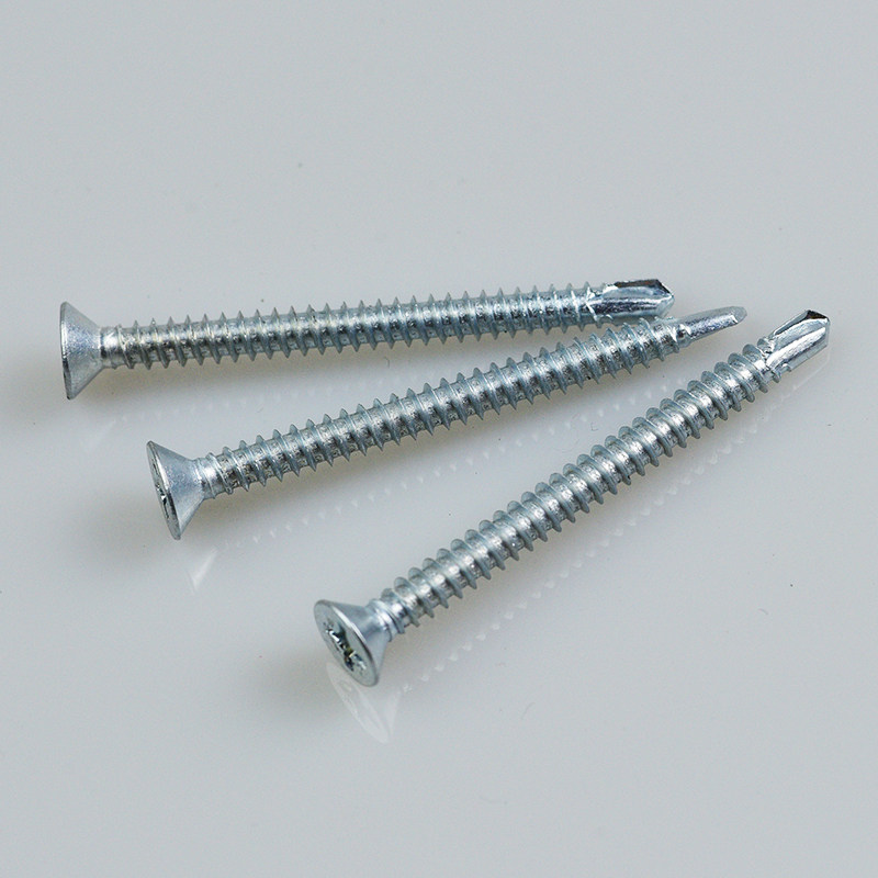 Countersunk Head Blue-white Zinc Plated Self-Drilling Screws