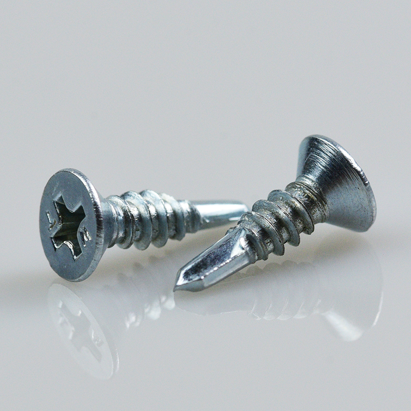 Countersunk Head Blue-white Zinc Plated Self-Drilling Screws