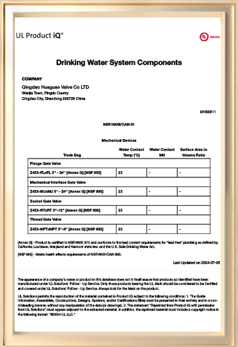 MH66811-NSF Certificate-HG-2024