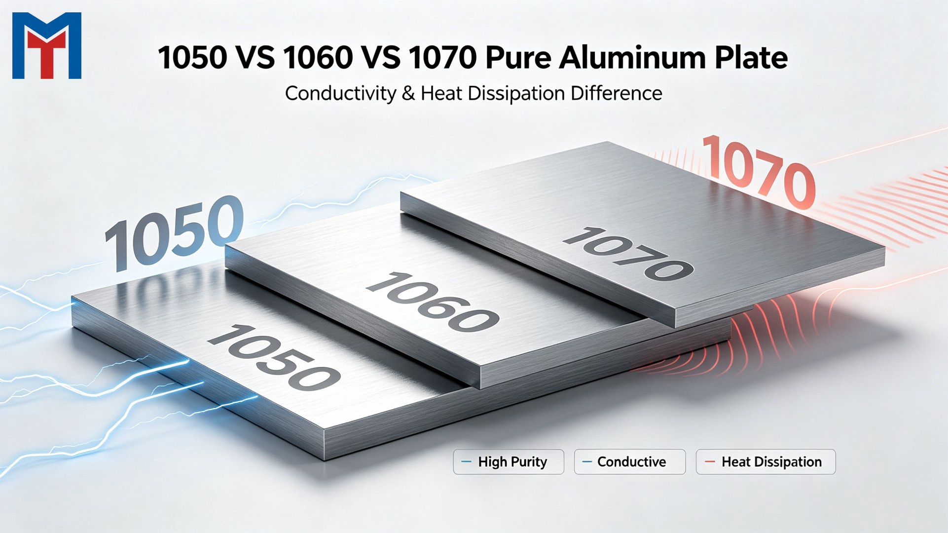1050 VS 1060 VS 1070 Pure Aluminum Plate: Conductivity & Heat Dissipation Difference 1050 VS 1060 VS 1070 Pure Aluminum Plate: Conductivity & Heat Dissipation Difference